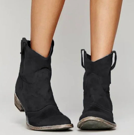 Luisa | Damen Wildleder-Westernstiefel für einen stilvollen Look mit niedrigem Absatz