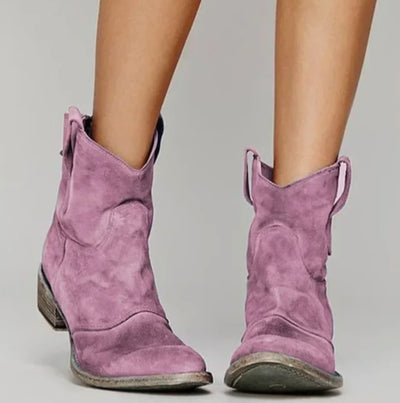 Luisa | Damen Wildleder-Westernstiefel für einen stilvollen Look mit niedrigem Absatz