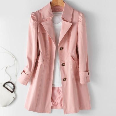 Elfriede | Damen Winterjacke eleganter Schnitt Polyester Blazer-Trenchcoat
