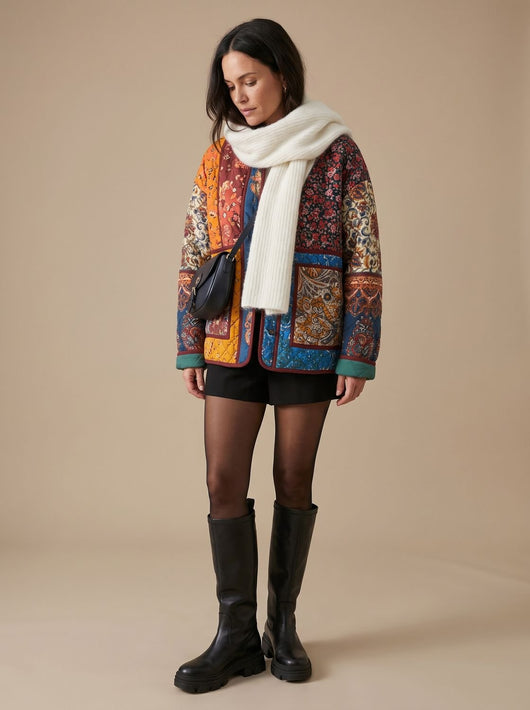 Charlotte | Damen Winterjacke Gesteppt Bunt Mehrfarbig Übergangsjacke