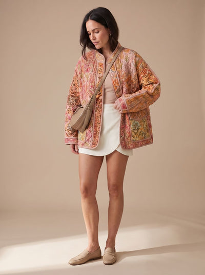 Charlotte | Damen Winterjacke Gesteppt Bunt Mehrfarbig Übergangsjacke