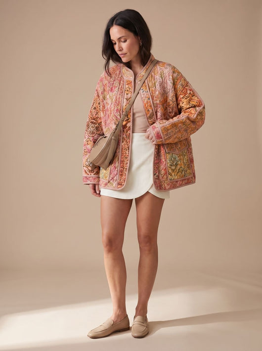 Charlotte | Damen Winterjacke Gesteppt Bunt Mehrfarbig Übergangsjacke