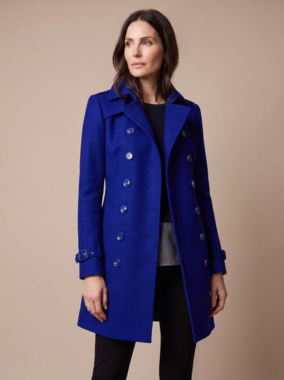 Clara | Damen Wintermantel Zweireihiger Eleganter Wollmantel