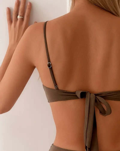 Luisa | Damen Zweiteiliges Bandeau Bikini-Set mit Metallakzenten