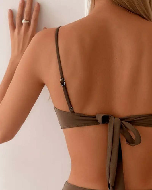 Luisa | Damen Zweiteiliges Bandeau Bikini-Set mit Metallakzenten