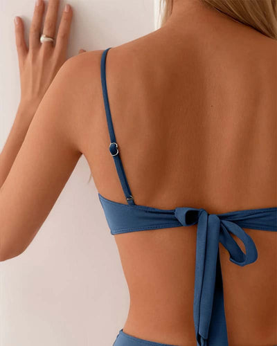 Luisa | Damen Zweiteiliges Bandeau Bikini-Set mit Metallakzenten