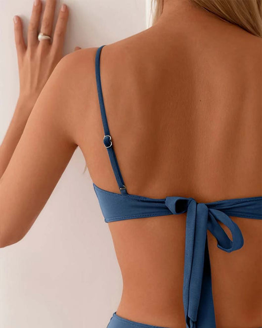 Luisa | Damen Zweiteiliges Bandeau Bikini-Set mit Metallakzenten
