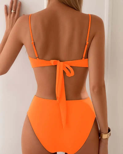 Luisa | Damen Zweiteiliges Bandeau Bikini-Set mit Metallakzenten