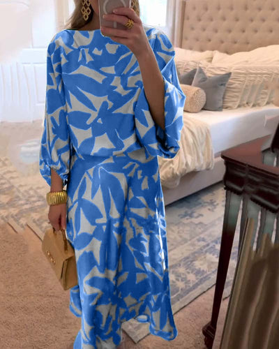 Mia | Damen Zweiteiliges Blumen-Print Laternen-Ärmel Set