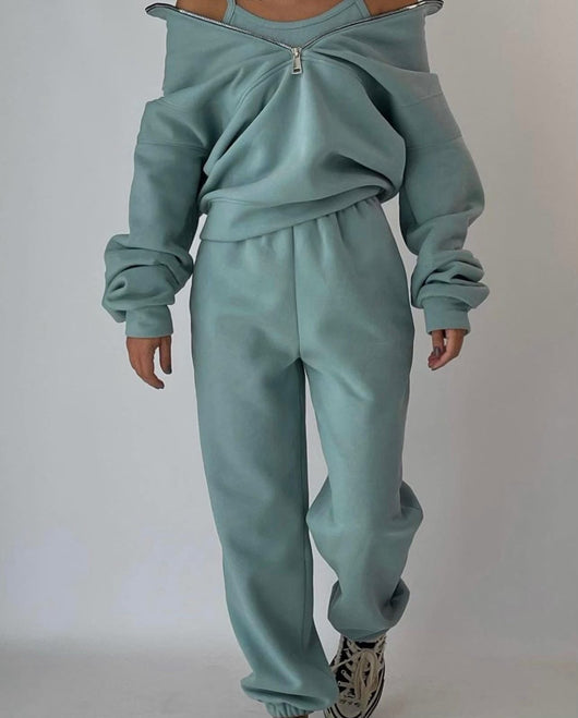 Claudia | Damen Zweiteiliges Lounge- und Jogginghose-Set
