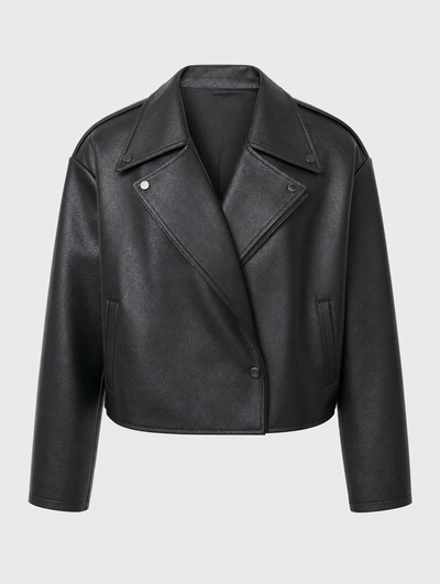 Danbury Faux Leather Jacket in black
