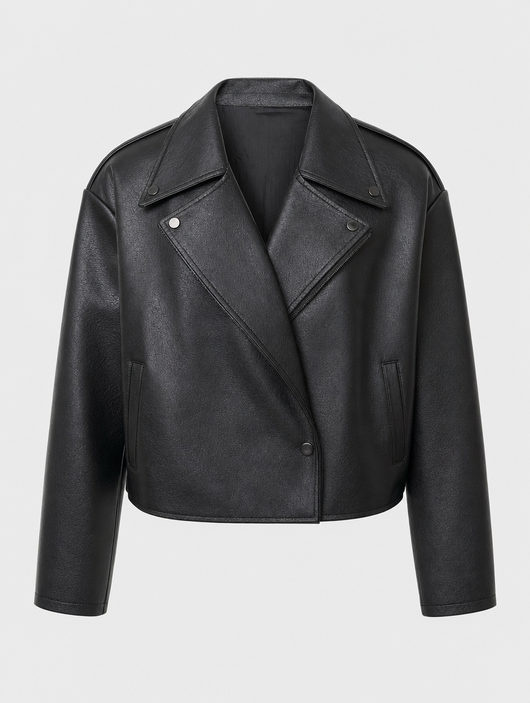Danbury Faux Leather Jacket in black