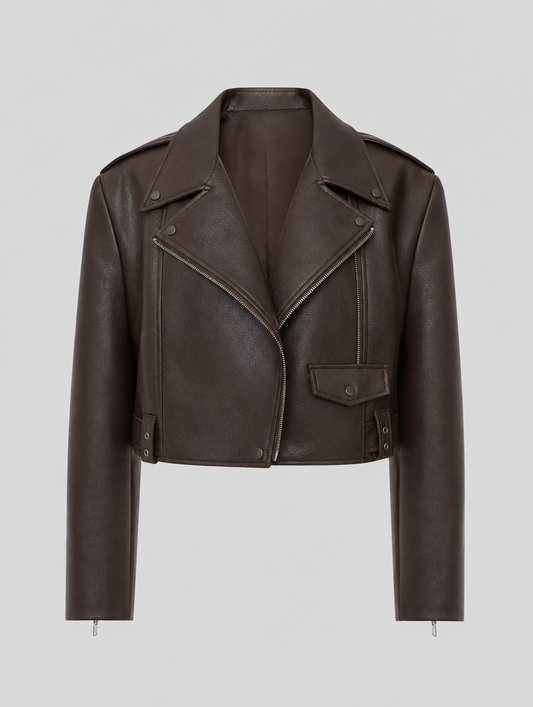 Danbury Faux Leather Jacket in brown