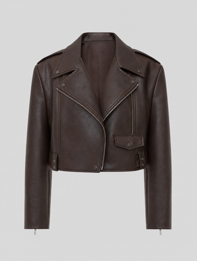 Danbury Faux Leather Jacket in brown