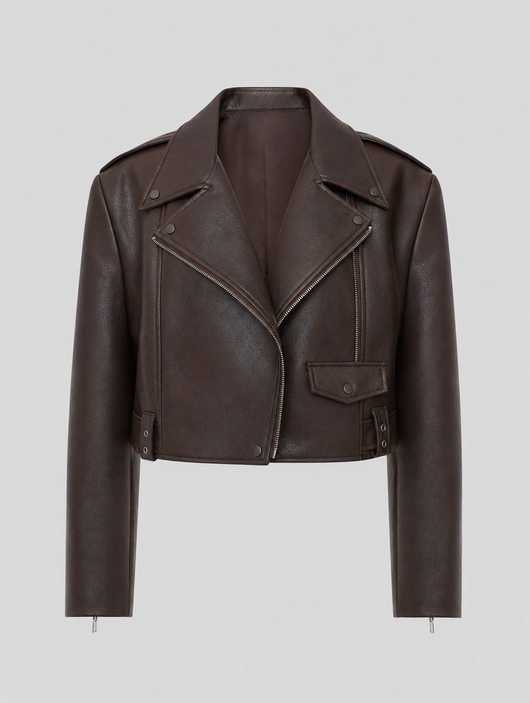 Danbury Faux Leather Jacket in brown