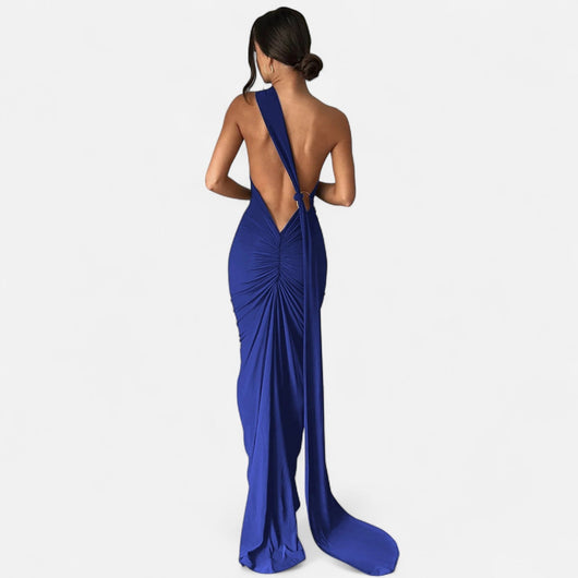Lara | Damen Maxikleid mit Ein-Schulter-Neckholder
