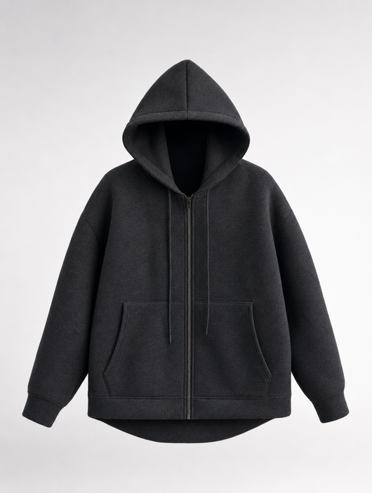 Denby Hooded Zip Jacket in black, product shot