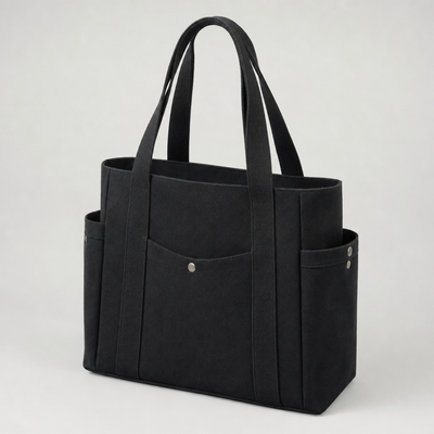 Denholme Canvas Tote in black