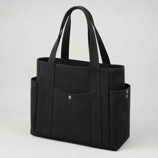 Denholme Canvas Tote in black