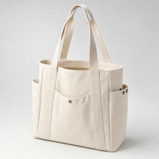 Denholme Canvas Tote in cream