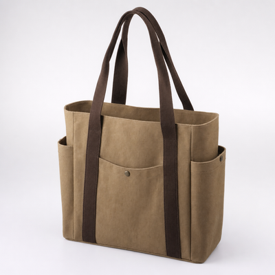 Denholme Canvas Tote in khaki