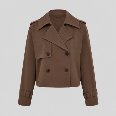 Dorney Vintage Cropped Trench in brown, product shot