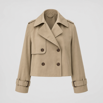 Dorney Vintage Cropped Trench in khaki, product shot