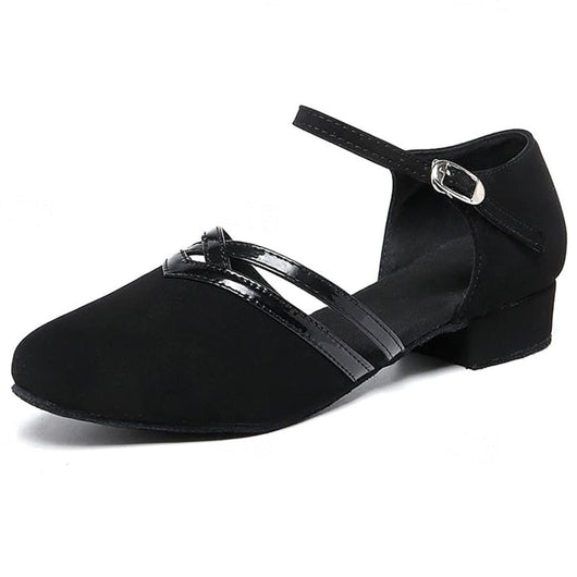 Amelie | Elegante Damen-Tanzschuhe mit Flexsohle Knöchelriemchen Blockabsatz