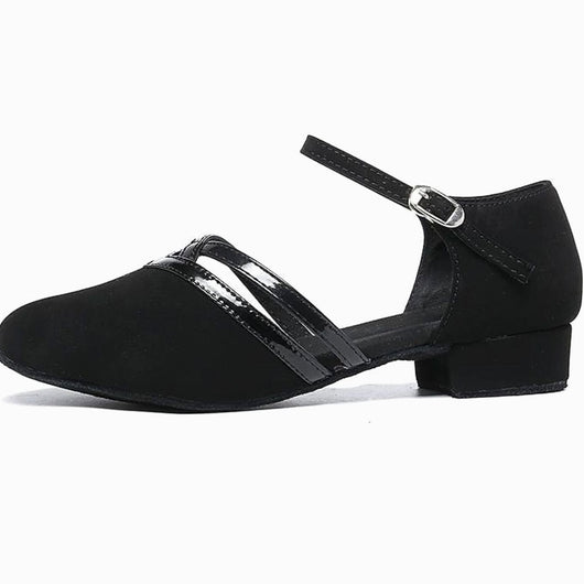 Amelie | Elegante Damen-Tanzschuhe mit Flexsohle Knöchelriemchen Blockabsatz