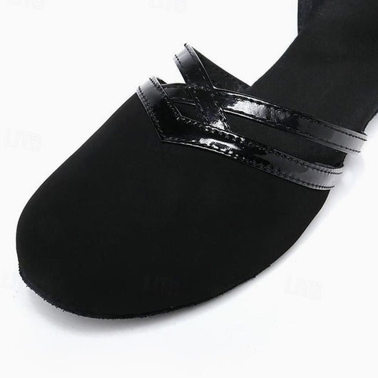 Amelie | Elegante Damen-Tanzschuhe mit Flexsohle Knöchelriemchen Blockabsatz