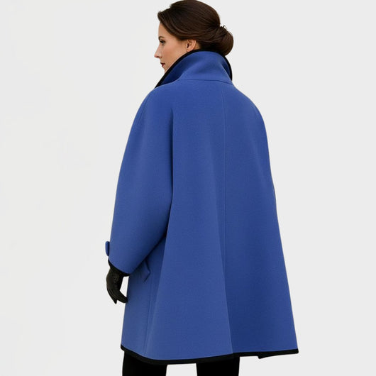 Clara | Eleganter Damen Women Coat mit Kontrastkanten Knopfverschluss