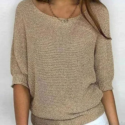 Mia | Eleganter Pullover Damen Lockerer Strickpullover Rundhals