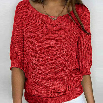 Mia | Eleganter Pullover Damen Lockerer Strickpullover Rundhals