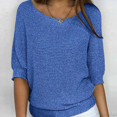 Mia | Eleganter Pullover Damen Lockerer Strickpullover Rundhals