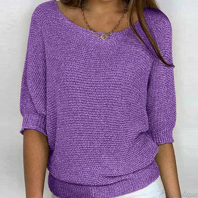 Mia | Eleganter Pullover Damen Lockerer Strickpullover Rundhals