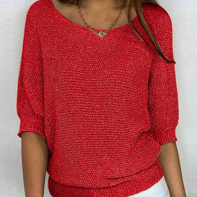 Mia | Eleganter Pullover Damen Lockerer Strickpullover Rundhals