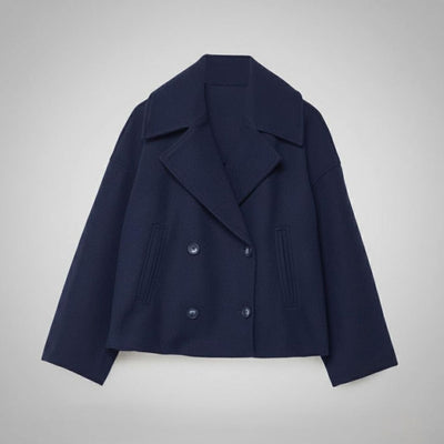 Lena | Eleganter Woll-Kurzmantel für Damen Zweireihig Oversized