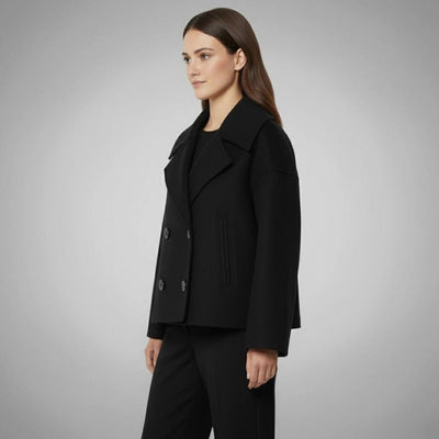 Lena | Eleganter Woll-Kurzmantel für Damen Zweireihig Oversized