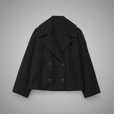 Lena | Eleganter Woll-Kurzmantel für Damen Zweireihig Oversized