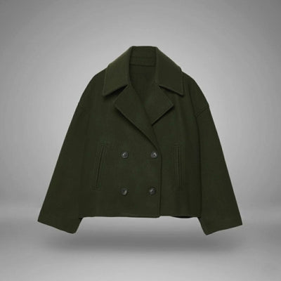 Lena | Eleganter Woll-Kurzmantel für Damen Zweireihig Oversized