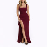 Johanna | Elegantes Maxi-Kleid für Hochzeitsgäste im Herbst mit Beinschlitz
