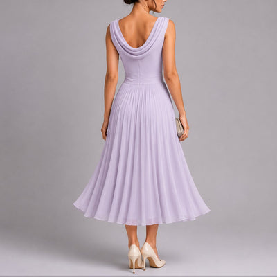 Elfriede | Elegantes Plissee-Midi-Kleid für Hochzeitsgäste im Herbst