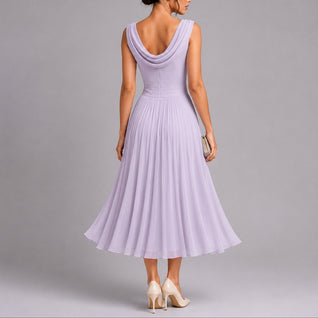 Elfriede | Elegantes Plissee-Midi-Kleid für Hochzeitsgäste im Herbst