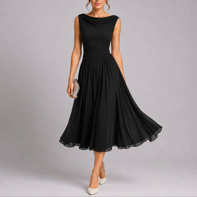 Elfriede | Elegantes Plissee-Midi-Kleid für Hochzeitsgäste im Herbst