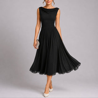 Elfriede | Elegantes Plissee-Midi-Kleid für Hochzeitsgäste im Herbst