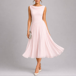 Elfriede | Elegantes Plissee-Midi-Kleid für Hochzeitsgäste im Herbst