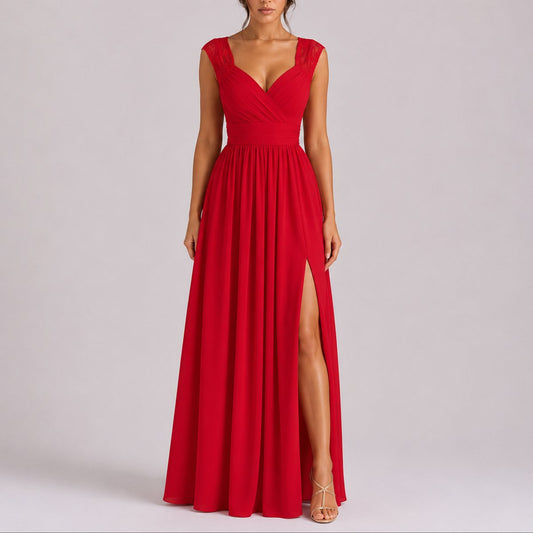 Amelie | Elegantes Spitzen-Maxi-Kleid für Hochzeitsgäste im Herbst