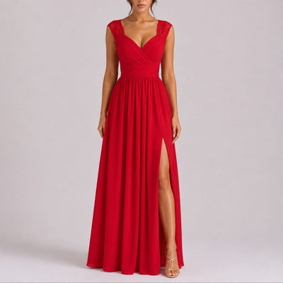 Amelie | Elegantes Spitzen-Maxi-Kleid für Hochzeitsgäste im Herbst