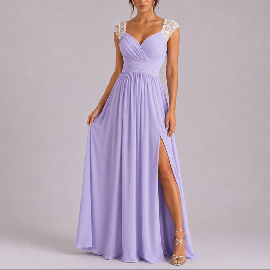 Amelie | Elegantes Spitzen-Maxi-Kleid für Hochzeitsgäste im Herbst
