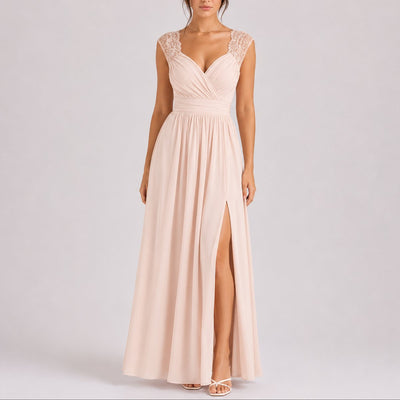 Amelie | Elegantes Spitzen-Maxi-Kleid für Hochzeitsgäste im Herbst